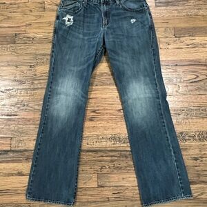 Rock & Republic Henlee Men's Bootcut Distressed Blue Jeans